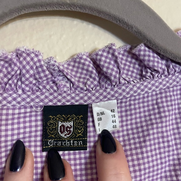 German purple ruffled top - Picture 2 of 5